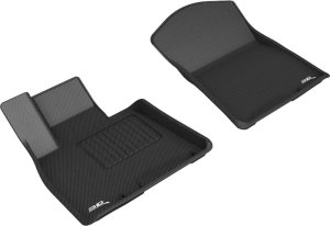 Genesis Gv80 Floor Mats - Front - 3D MAXpider - KAGU Series, Carbon Fiber Embossed Pattern - Black - `21-`24